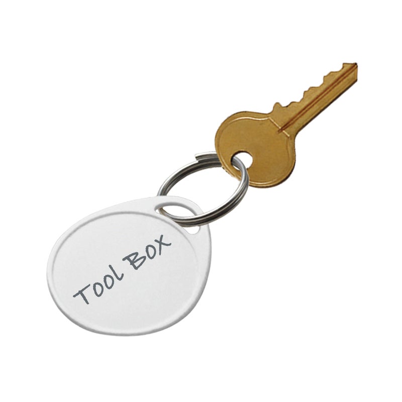 Lucky Line Round Label-It Tag with Ring - One Hole, 25 Pack, White (28329) - Image 2